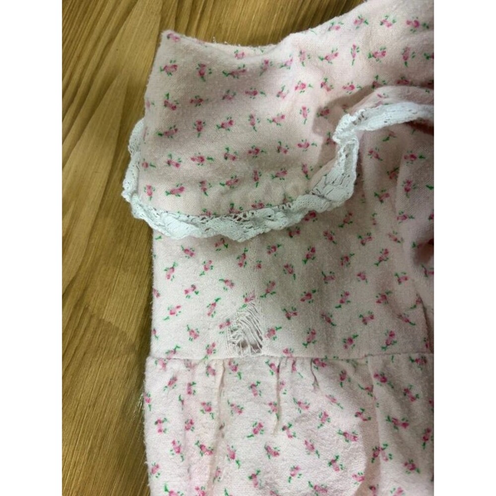 Vintage Victorian Flannel Pink Nightgown 100 Cotton Cottagecore Large Made in US - Picture 6 of 6